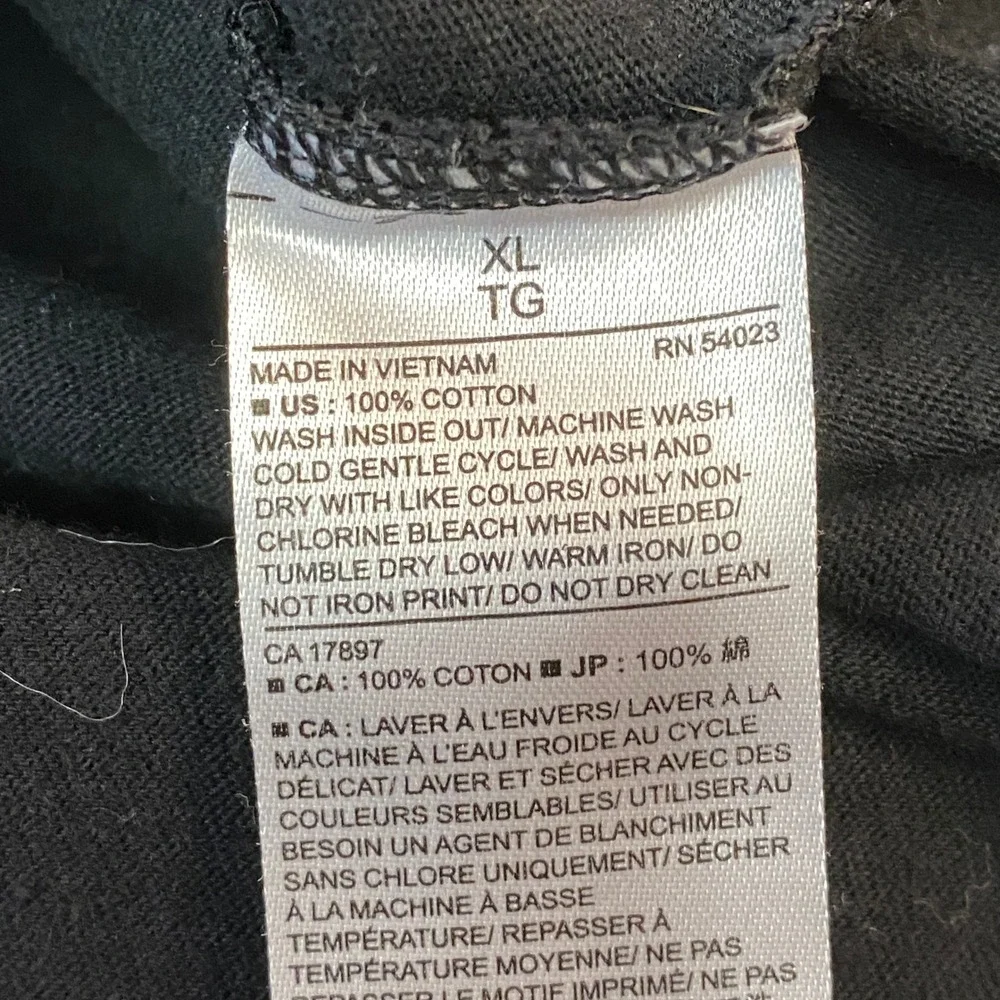 Banana Republic Mens Premium Wash‎ T Shirt XL Tee Black Short Sleeve Crew
